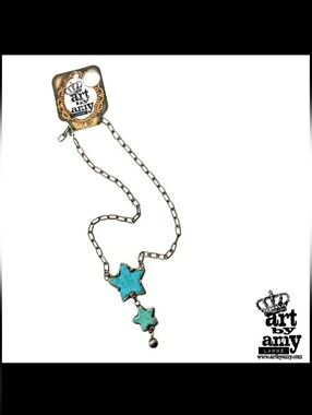 #1771 Art By Amy Labbe Cosmic Trail Necklace (Turquoise)